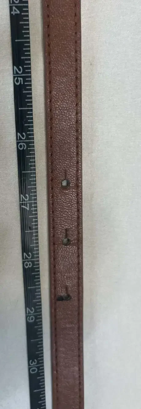 Brown Genuine Leather Belt – Gold-Tone Buckle & Accent Classic Western Style